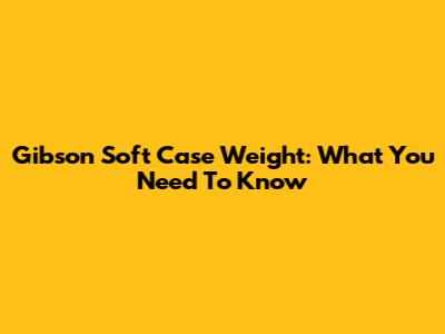 Gibson Soft Case Weight: What You Need To Know